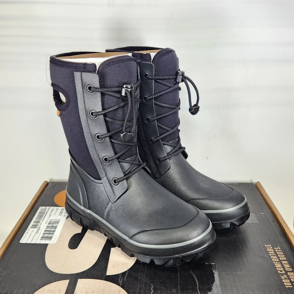 Bogs Arcata II LCE Snow Boots Kids Size 4 Black Waterproof Insulated Winter